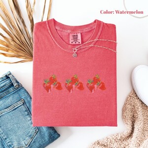 Comfort Colors Strawberry Shirt, Retro Strawberry Graphic Shirt, Gift For Fruit Lover , Aesthetic Fruit Shirt, Gardener Farmer’s Tee.