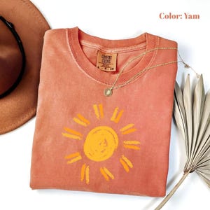 Comfort Colors Sun T-Shirt, Summer Shirt, Beach Shirts, Sunhine T-Shirt, Gift For Woman, Boho Sun Shirt, Sun Shirt.