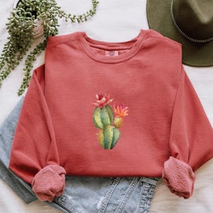 Comfort Colors Retro Cactus Succulent Sweatshirt, Botanical Shirt, BOHO Succulent, Nature Lover Gardening Gift, Cactus Lover, Plant Lover.