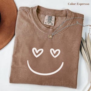 Comfort Colors Smile Love Shirt, Be Happy T-Shirt, Smiley Face Tee, Motivational Shirt, Good Vibes Tee, Positivity, Inspirational Tee.