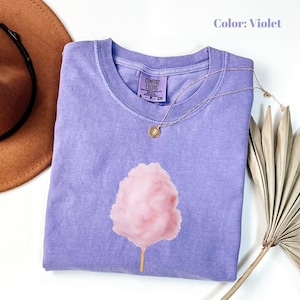 Comfort Colors Cotton Candy Tee, Minimal Pastel T-Shirt, Cute Sweet Treat Graphic Shirt, Summer Aesthetic Soft Color Tee, Fun Dessert Design