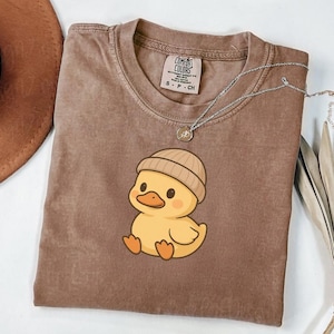 Comfort Colors Embroidered Duck Comfort Colors Shirt, Animal Lover Shirt, Embroidery Shirt, Embroidered Gift, Duck Shirt.