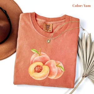 Comfort Colors Peach Shirt, Retro Peach Graphic Shirt, Gift For Fruit Lover , Aesthetic Fruit Shirt, Gardener Farmer’s Tee.