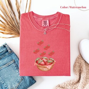 Comfort Colors Strawberry Shirt, Retro Strawberry Graphic Shirt, Gift For Fruit Lover , Aesthetic Fruit Shirt, Gardener Farmer’s Tee.