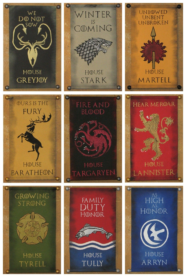 Game Of Thrones House Sayings Hand Geschilderd Huis Baratheon Ours Is The Fury | Etsy Nederland