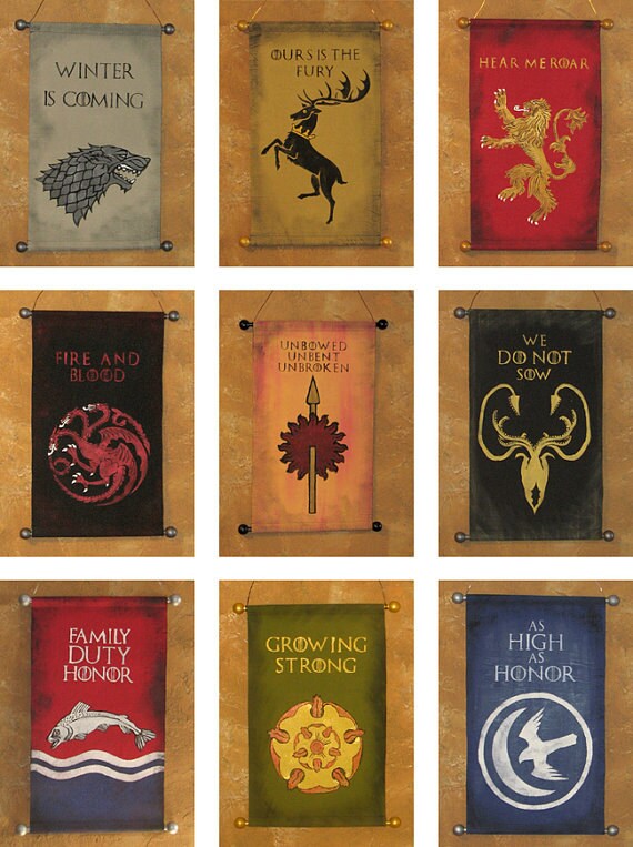 Hand Painted House Dayne Canvas Banner Game Of Thrones Etsy