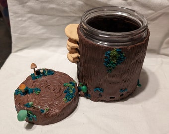 Large Stump Polymer Clay Meh-shroom Jar