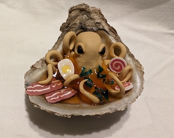 Polymer Clay and Resin Ramen Noodle Octopus