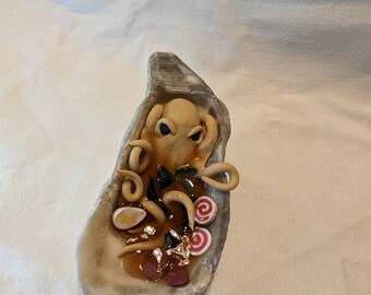 Polymer Clay and Resin Ramen Noodle Octopus