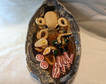 Polymer Clay and Resin Ramen Noodle Octopus