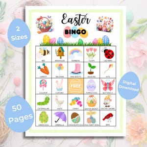 Easter Bingo Game Printable | 30 Unique Cards | Fun Easter Activity for Kids & Families | Instant Download PDF | Classroom Party Game