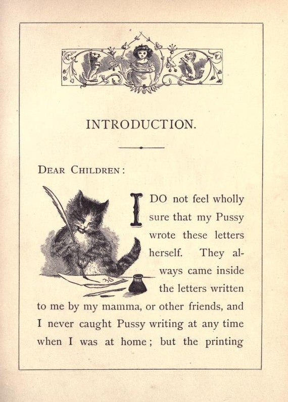 letter & cat (原画) Letters From A Cat 1879 - Etsy