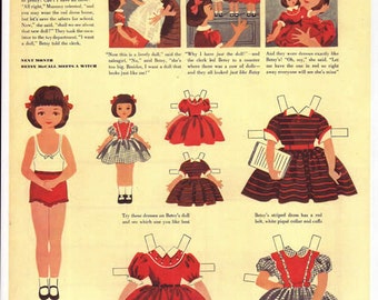 Printable Betsy McCall Paper Dolls January-December 1952 Whole Set