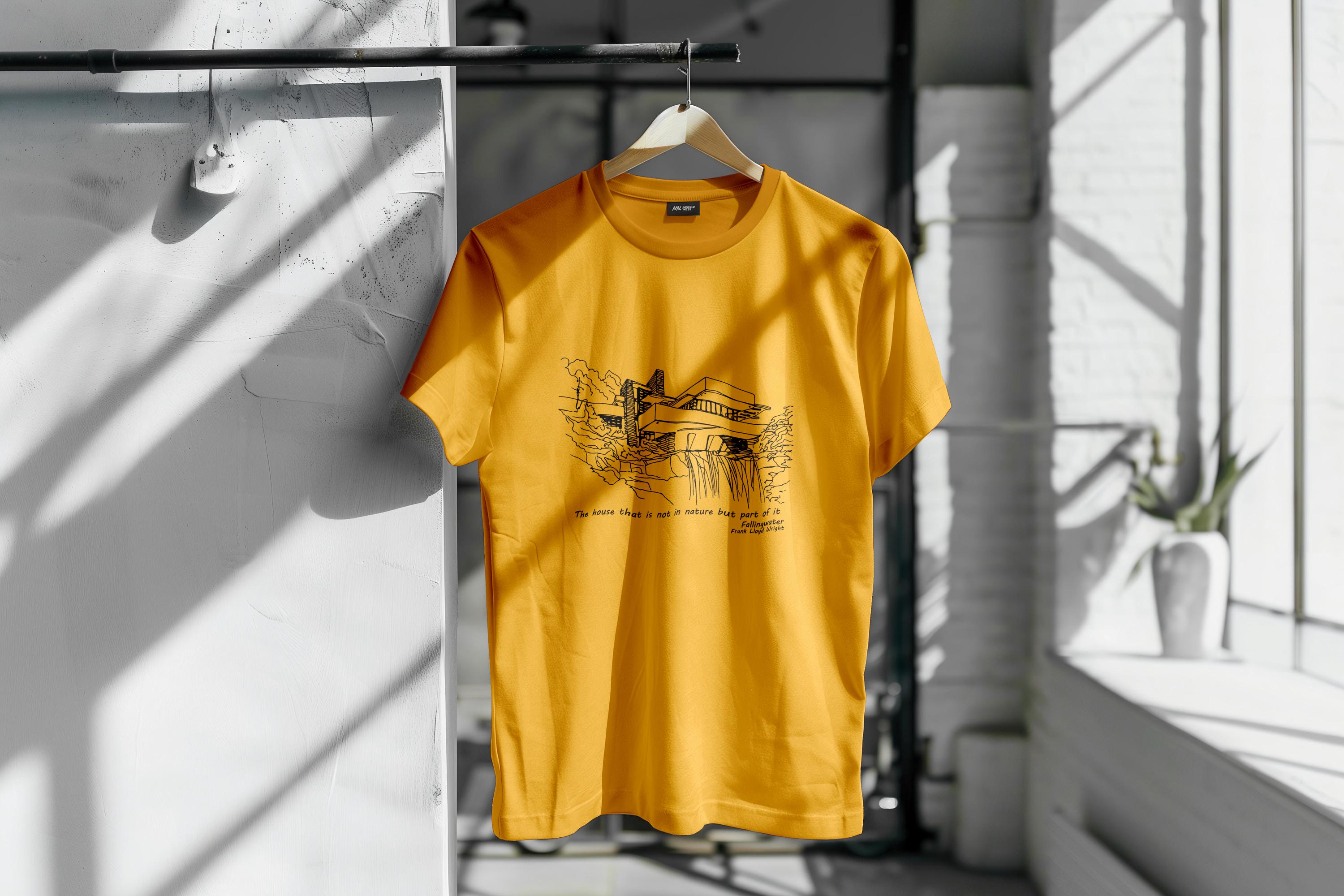 90s USA製 FRANK LLOYD WRIGHT 落水荘 Tシャツ 90s USA製 FRANK LLOYD