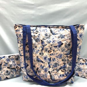 Conjunto de viagem Blue Bird - bolsa para pernoite, bolsa com zíper, bolsa para produtos de higiene pessoal