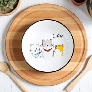 Ceramic Cat Pattern Sauce Dish – Cute Small Dipping Bowl for Soy, Vinegar or Spices, Creative Kitchen Plate, Kawaii Seasoning Dish