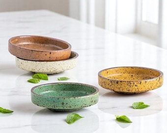 Bol de cerámica para salsas: condimento esmaltado, especias, plato de sushi