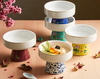 Handmade Ceramic Pedestal Bowl – Elegant Dinnerware, Dessert & Salad Serving Dish
