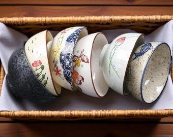 Japanese Retro Ceramic Rice Bowl - 4.5 Inch Dining Tableware