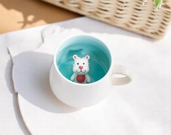 3D漫画動物セラミックコーヒーマグ - ノベルティティーカップ、誕生日プレゼント