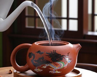 Bule de barro roxo que muda de cor - Conjunto de chá chinês estilo Kung Fu