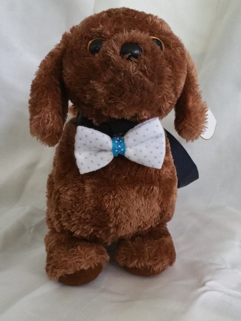 XS Teal Dog Bow Tie Dog Bow Tie Cat Bow Tie White and Teal Etsy