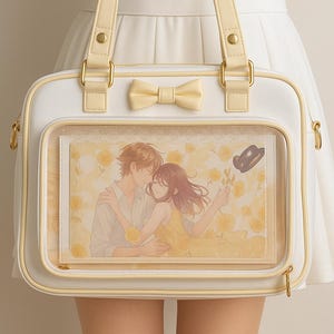 Ita Bag Crossbody: Anime Pin Display, Bow Design