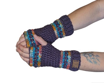 Crochet Fingerless Gloves, Arm Warmers, Women's Gloves, Boho Gloves, Hippie Gloves, Texting Gloves, Camping Gloves, Fingerless Mittens