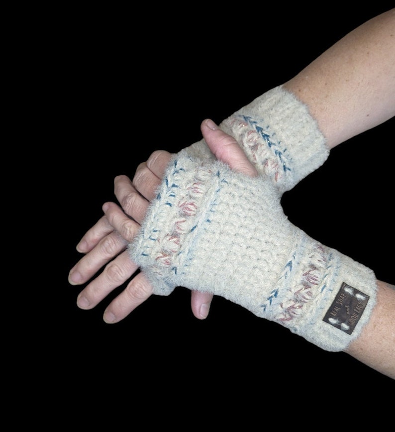 Crochet Fingerless Gloves, Arm Warmers, Women's Gloves, Boho Gloves, Hippie Gloves, Texting Gloves, Camping Gloves, Fingerless Mittens image 3