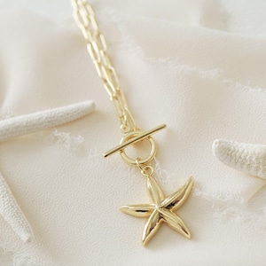 Gold Starfish Pendant Necklace | Stella Necklace | Gold Starfish Jewelry | Coastal Jewelry | Coastal Necklace | Gold Beach Jewelry