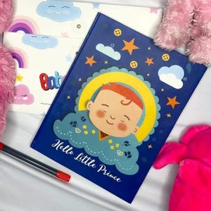 パーソナライズされた新生児の思い出ブック - 男の子、女の子、性別発表会、またはベビーシャワーのギフトのためのマイルストーン記録ブック - カスタムアルバム - ベビーギフト