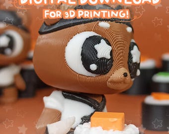 Flexi Bear Sushi Chef Fidget Toy STL 3MF Files (Digital Download)