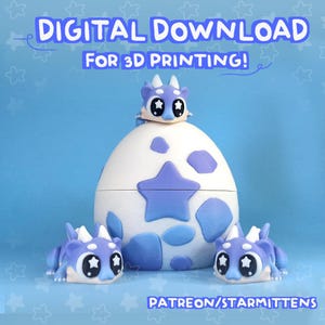 Niedlicher Flexi Chonky Baby Dragon STL & 3MF Dateien FÜR 3D DRUCK. Print in Place, Fidget Spielzeug