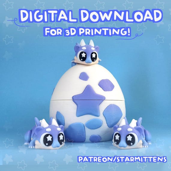Flexi Chonky Baby Dragon STL 3D Printing Files: Fidget Toy (Digital Download