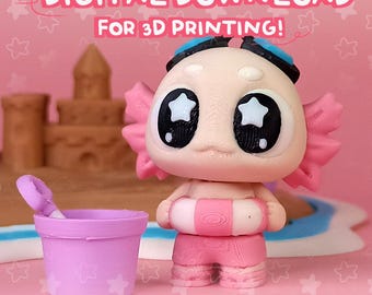 Flexi Axolotl Summer Play Set: 3D Printing STL & 3MF Files (Digital Download