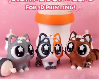 File STL e 3MF per stampa 3D di un simpatico gatto flessibile (download digitale)