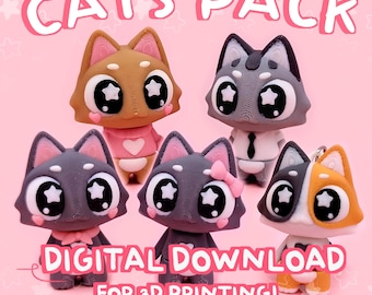 3D Printing Cat Figurine STL Pack (Digital Download