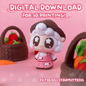 Cute Flexi Farmer Sheep STL & 3MF files FOR 3D PRINTING. Print in Place, Fidget Toy