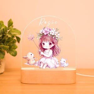 Personalized Fairy Princess LED Night Light - Girls Bedroom Decor