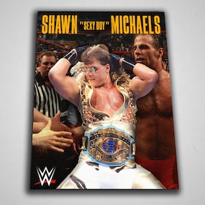 Vintage Shawn Michaels Poster: Retro WWE Wrestling Art, Vintage WWE Shawn Michaels Poster – Heartbreak Kid Wrestling Digital Wall Art,
