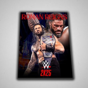 Roman Reigns WWE Poster: The Tribal Chief Wrestling Art, WWE Posters, Wrestling Wall Art, WWE Fan Gift, Digital Posters, WrestleMania Poster