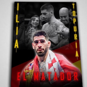 Ilia Topuria Poster, UFC Wall Art, MMA Printable Decor, Digital Poster, Man Cave, Bedroom Decoration, Fighter motivation, MMA Posters