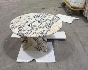 Calacatta Viola Marble Round Coffee Table - 31"