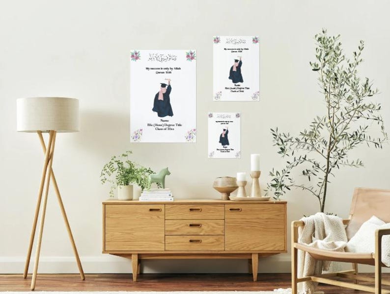 Personalised A4 Islamic Graduation Frame, Graduation Gift, Graduation ...