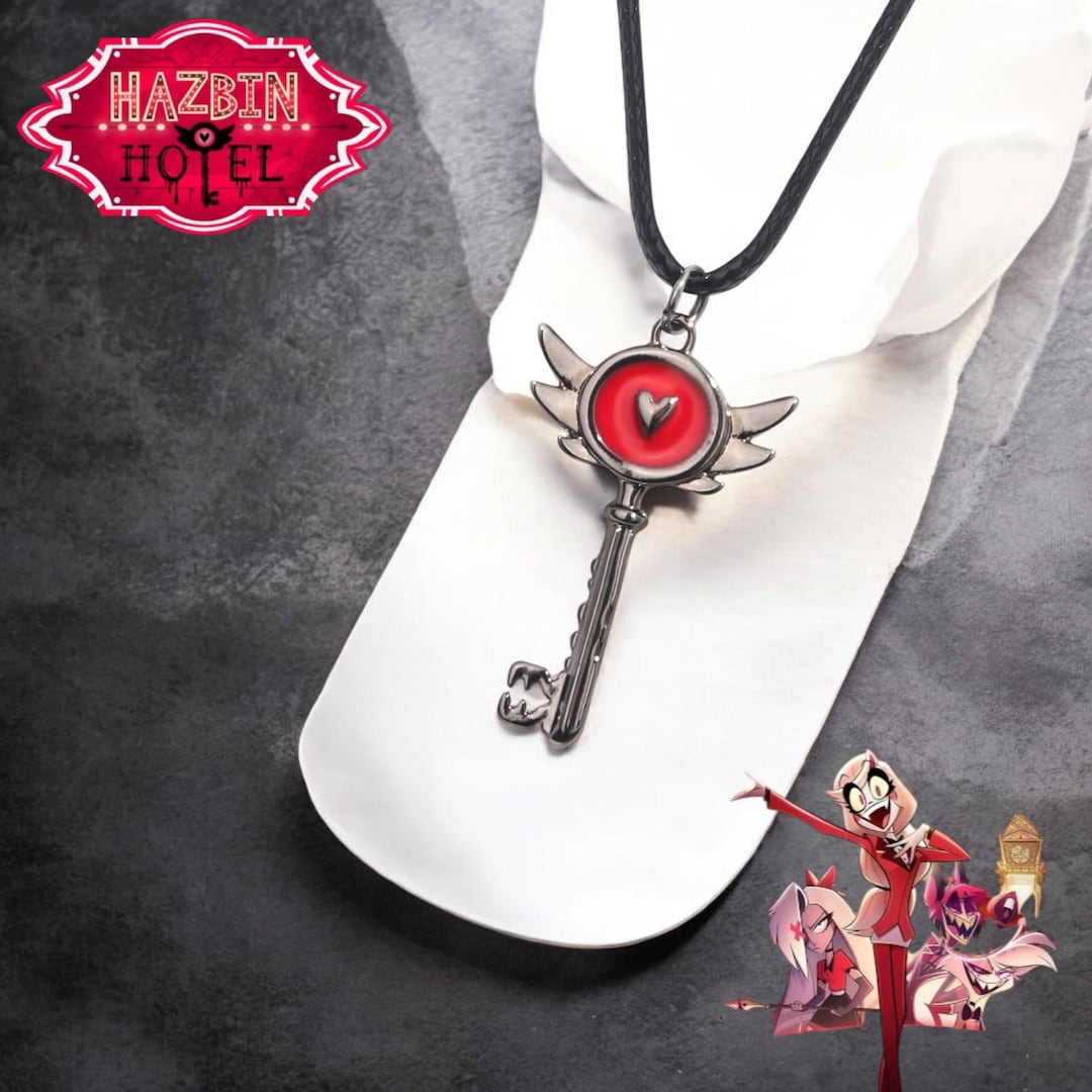 Dainty Heart Padkey Portal Necklace | Hazbin Hotel Inspired Key Pendant ...