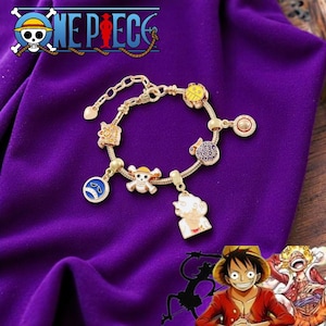 One Pice Nika Pendant Bracelet | Portgas D. Ace & Luffy Pirate Beads | DIY Charms Jewelry Gift for Anime Fans