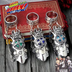 Hitman Rebrn Joint Ring - Fashionable Anime Gemstone Revolving Ring, Punk Gothic Cosplay Prop for Fans, Unique Party Gift