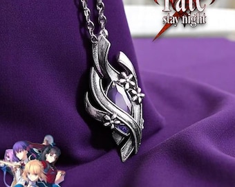 Fate Stay Night Necklace for Women | Matou Sakura Bridal Jewelry | High-Quality Silver Pendant | Trendy K-Pop Chain Collares Saber