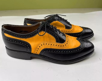 Handgemaakte leren herenschoenen Black & Tan Wingtip Oxford formele casual schoenen