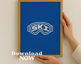 DIGITAL DOWNLOAD Ski Glasses Poster | Winter sports motifs